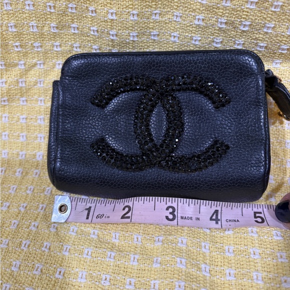 SOLD ! Chanel Black Crystal pouch / mini clutch - Picture 5 of 7
